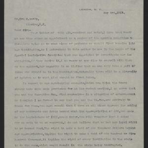 Letter from Kent to Hardy, May 9, 1913, page 1