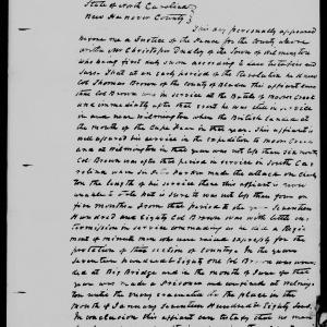 Affidavit of Christopher Dudley in support of a Pension Claim for Lucy Brown, 11 April 1839, page 1