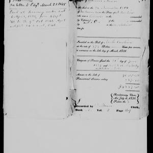 Docket for Widow's Pension from the U.S. Pension Office for Lucy Brown, 21 June 1839