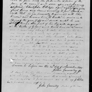 Affidavit of Christopher Philope in support of a Pension Claim for Peter and Margaret Kinder, 26 November 1845, page 1