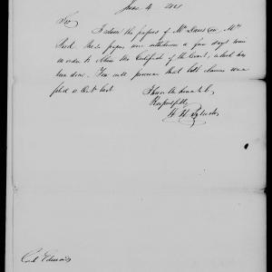 Letter from Henry H. Sylvester to J. L. Edwards, 4 June 1844, page 1