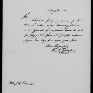 Letter from Henry H. Sylvester to James L. Edwards, 20 November 1844, page 1