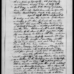 Affidavit of Bartlet Pettiford in support of a Pension Claim for Rachel Locus, 24 August 1838, page 1