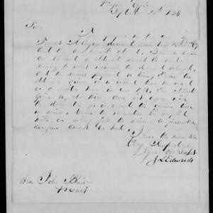 Letter from James L. Edwards to John Blair, 25 September 1834