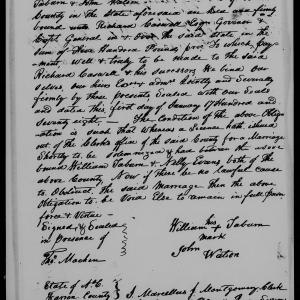 Marriage Bond for William Taburn and Nelly Evans, 1 January 1778, page 1