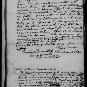 Affidavit of Daniel Spence, Wiley Davidson, and Abraham Miller in support of a Pension Claim for Rosana Murray, 9 December 1836