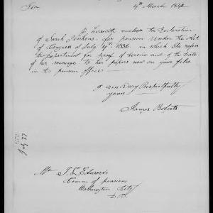 Letter from James Roberts to James L. Edwards, 4 March 1842