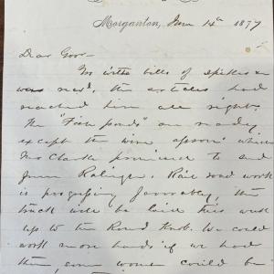 Page 1 of Letter from J. W. Wilson to Z. B. Vance, June 14, 1877