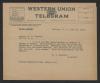 Telegram from Thomas W. Bickett to Beverly S. Royster, July 22, 1920