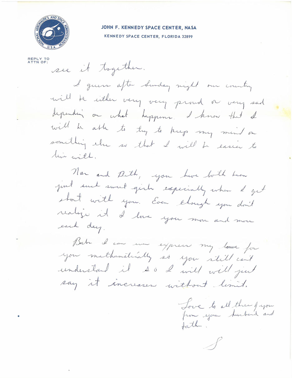 Beddingfield letter about Apollo 11