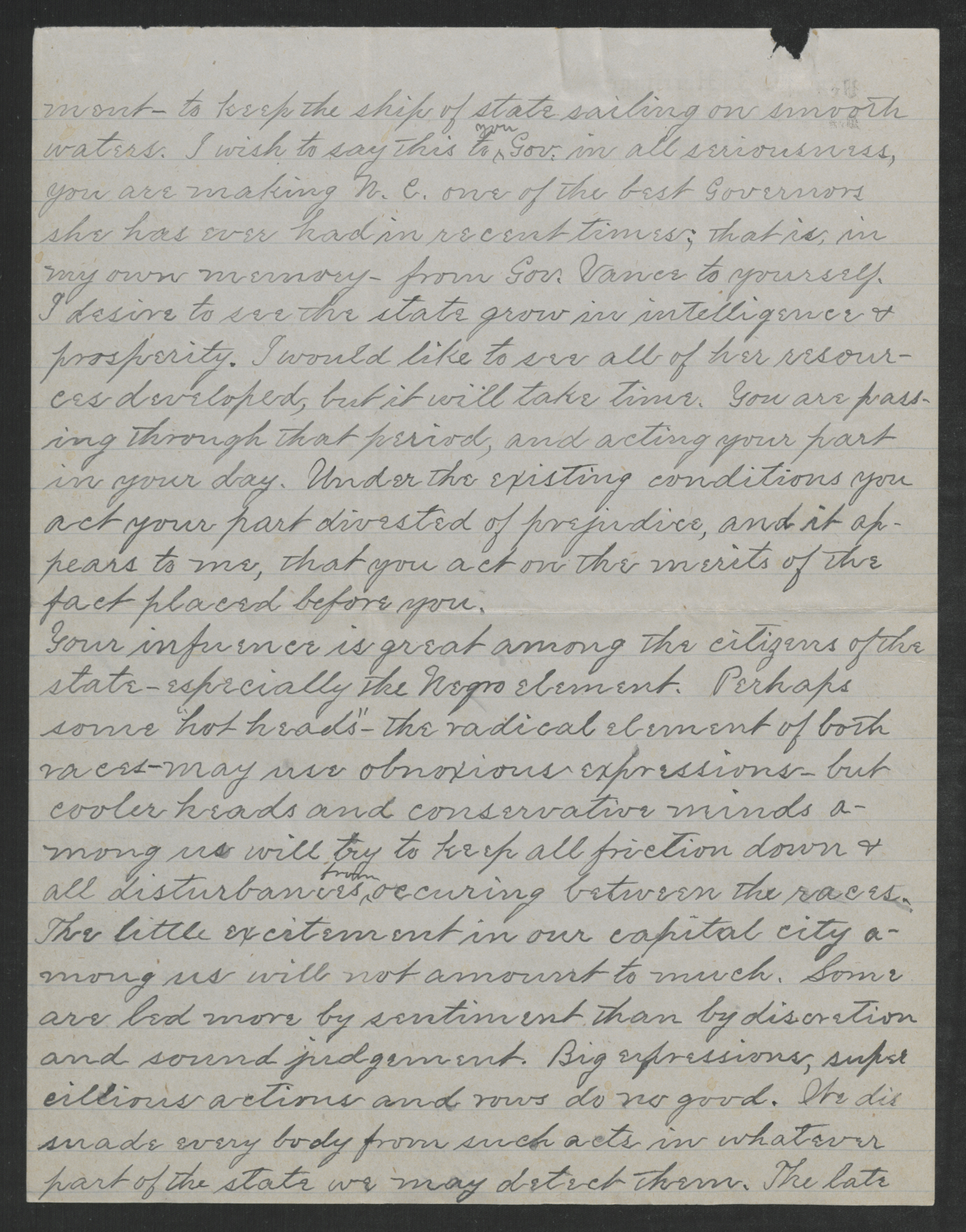 Letter from William J. Herritage to Gov. Thomas W. Bickett, July 14, 1919, page 2