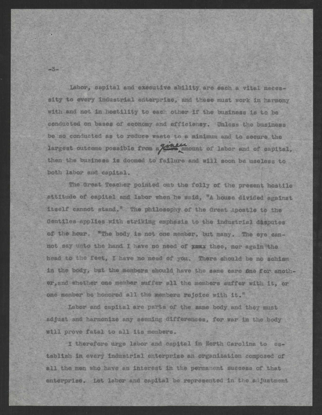 Letter from Thomas W. Bickett to John E. S. Thorpe, June 28, 1919, page 3