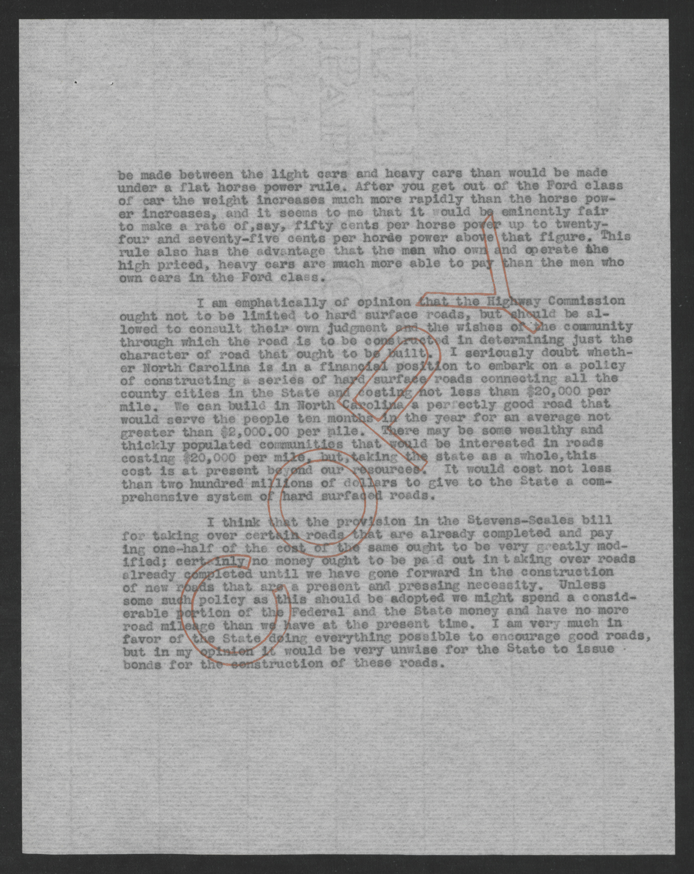 Letter from Thomas W. Bickett to Miles W. Ferebee, February 8, 1919, page 2