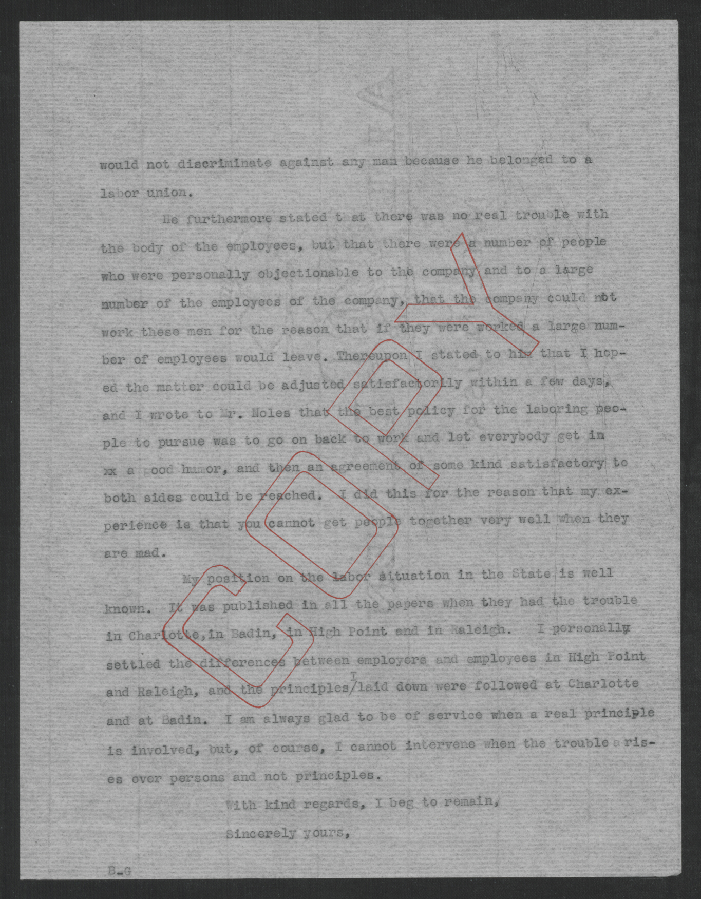 Letter from Thomas W. Bickett to M. E. Stafford, February 18, 1920, page 2
