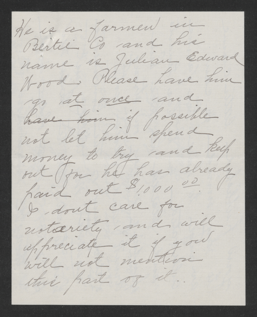 Letter from Sarah R. L. White to Thomas W. Bickett, 1918, page 4