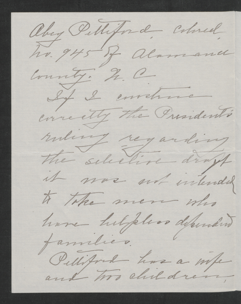 Letter from Pattie O. V. White to Thomas W. Bickett, September 24, 1917, page 2