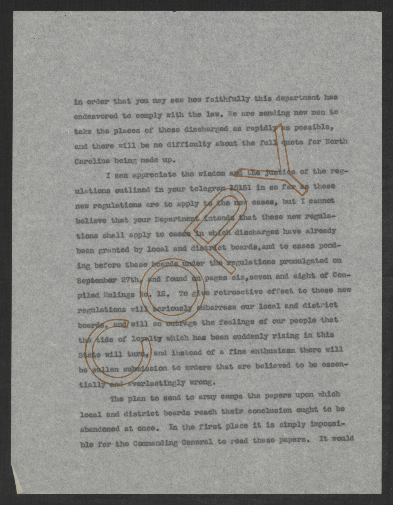 Letter from Thomas W. Bickett to Enoch H. Crowder, November 15, 1917, page 2