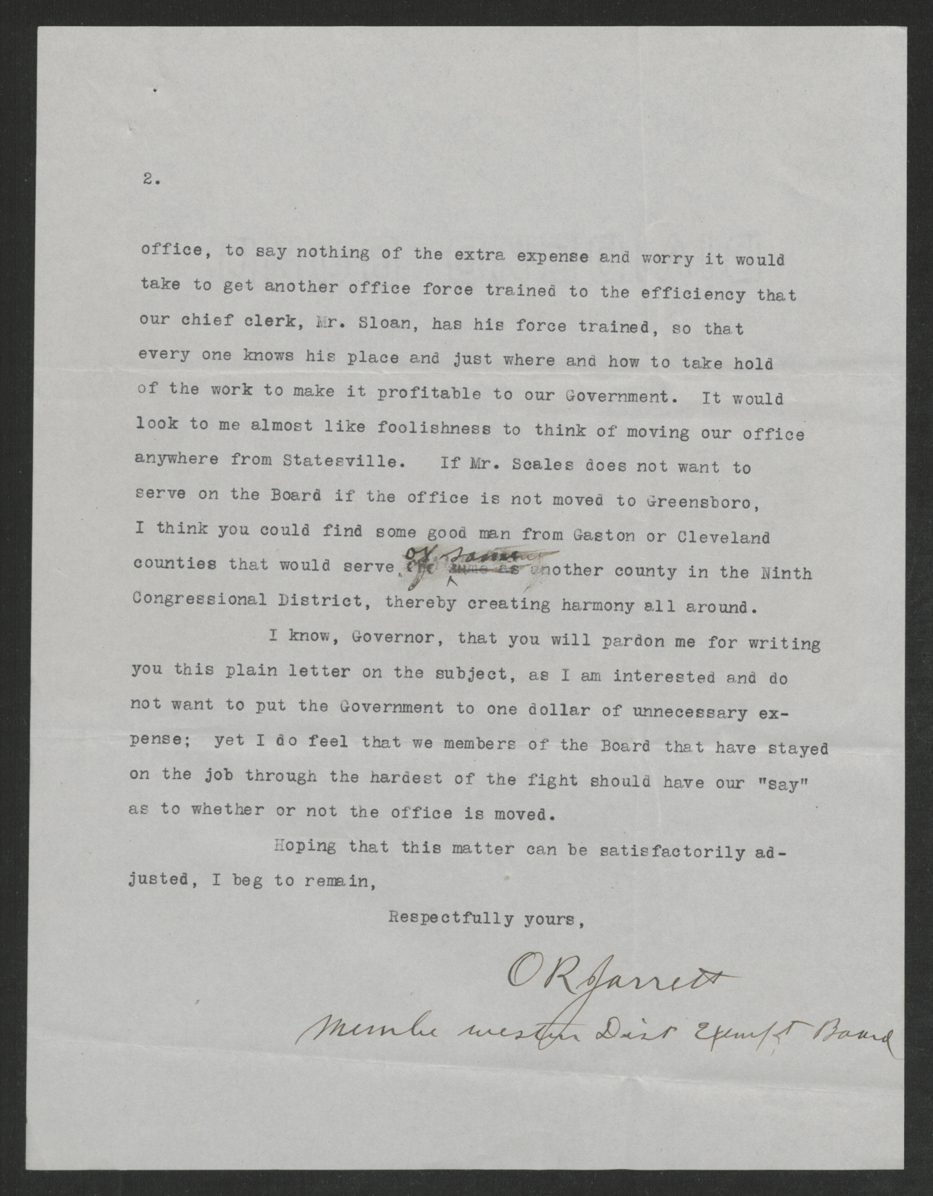 Letter from Otto R. Jarrett to Thomas W. Bickett, January 8, 1918, page 2