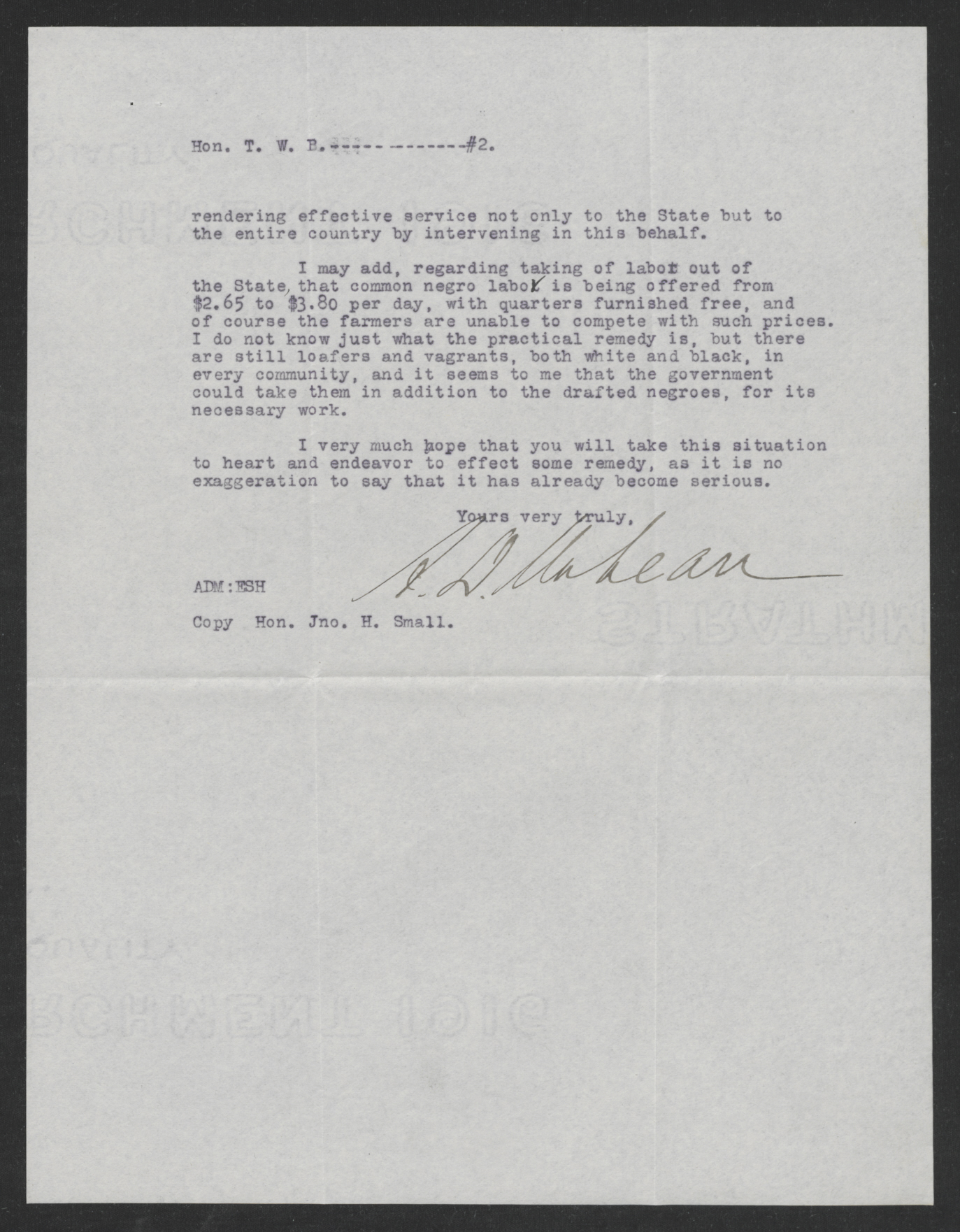 Letter from Angus D. MacLean to Thomas W. Bickett, January 17, 1918, page 2