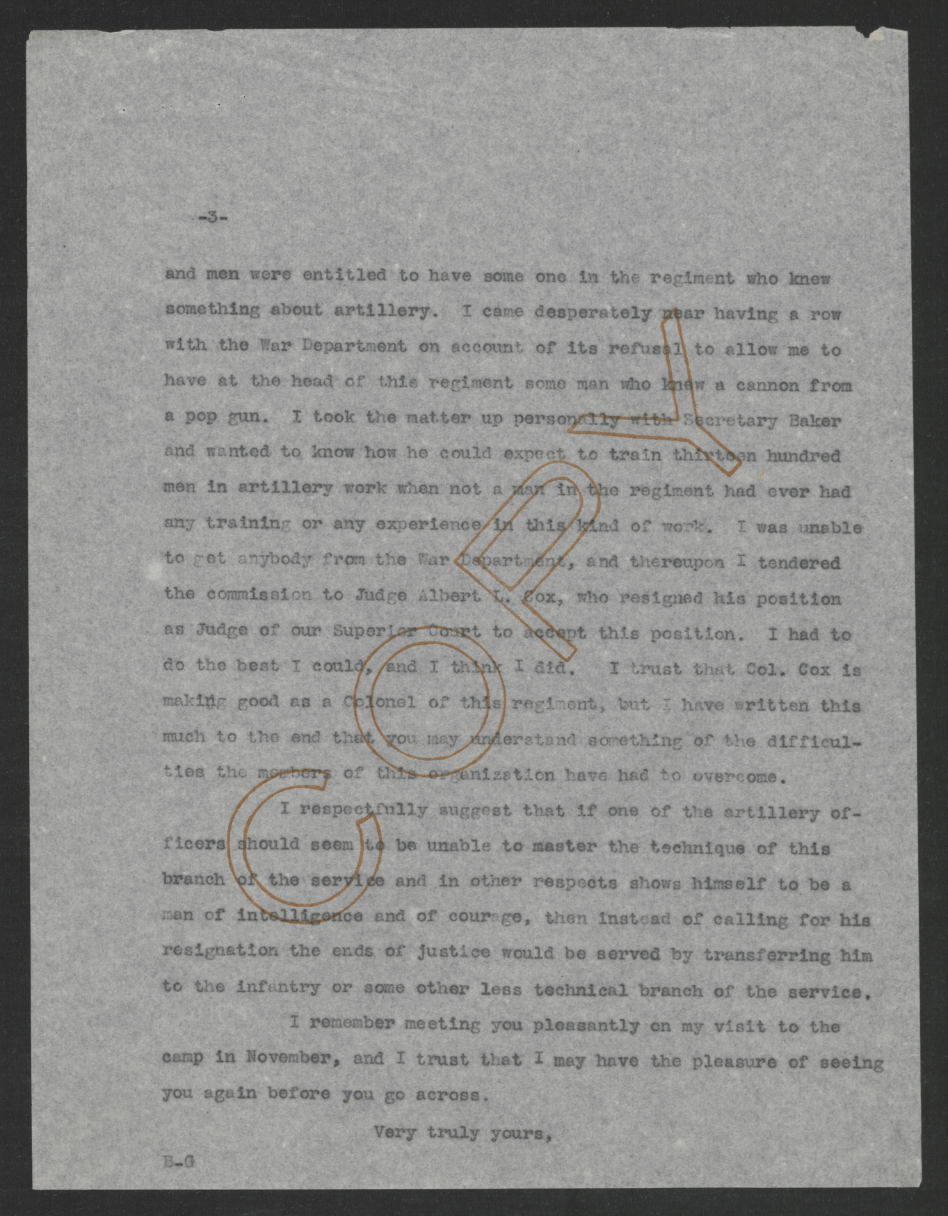 Letter from Thomas W. Bickett to George G. Gatley, February 1, 1918, page 3