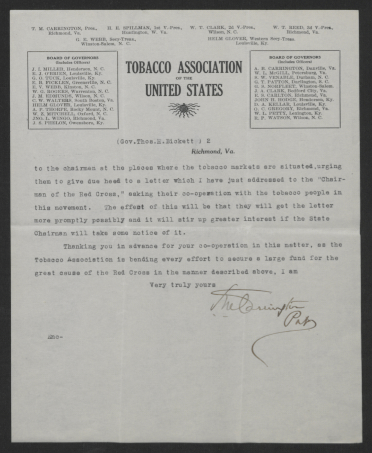 Letter from Tazewell M. Carrington to Thomas W. Bickett, August 21, 1918, page 2