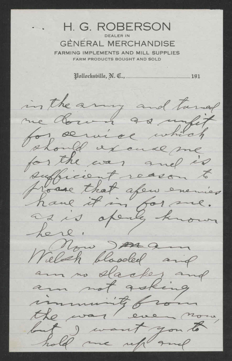 Letter from Hoyt G. Roberson to Thomas W. Bickett, October 17, 1918, page 5