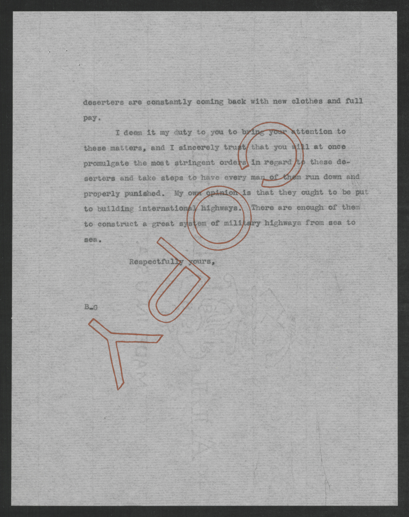 Letter from Thomas W. Bickett to Newton D. Baker, February 1, 1919, page 2