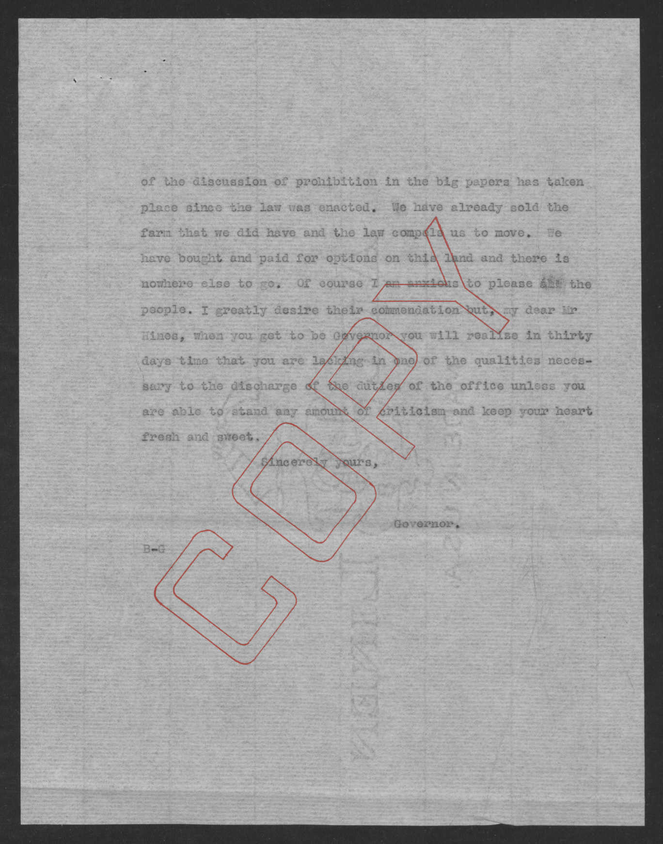 Bickett to Hines, December 16, 1919, page 2