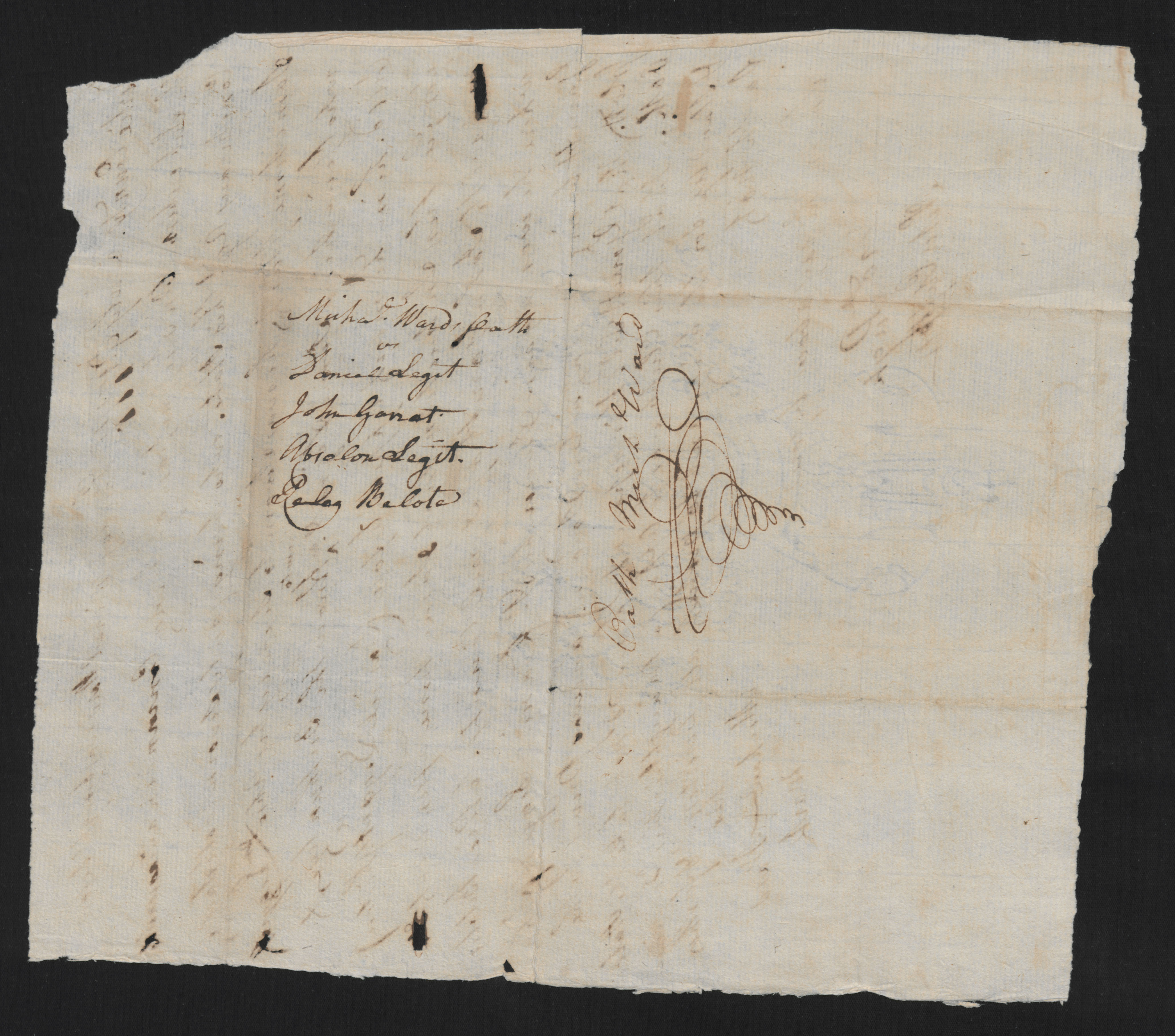 Reverse of deposition of Michael Ward, 9 July 1777