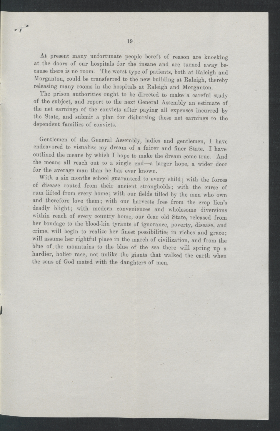 Inaugural Address of Governor Thomas W. Bickett to the General Assembly, January 11, 1917, page 17