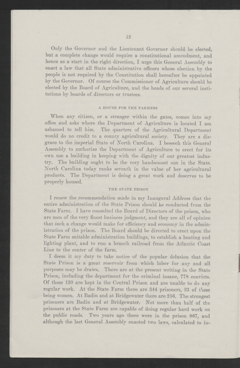 Biennial Message of Governor Thomas W. Bickett to the General Assembly, January 9, 1919, page 10