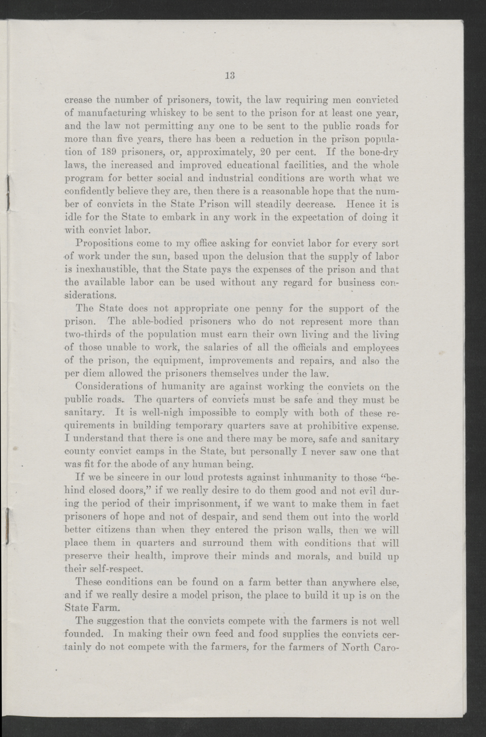 Biennial Message of Governor Thomas W. Bickett to the General Assembly, January 9, 1919, page 11