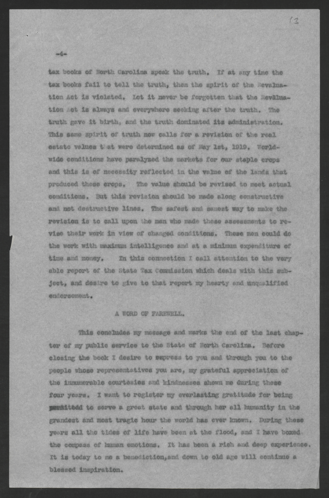 Final Message of Gov. Thomas W. Bickett to the General Assembly of 1921, January 7, 1921, page 4