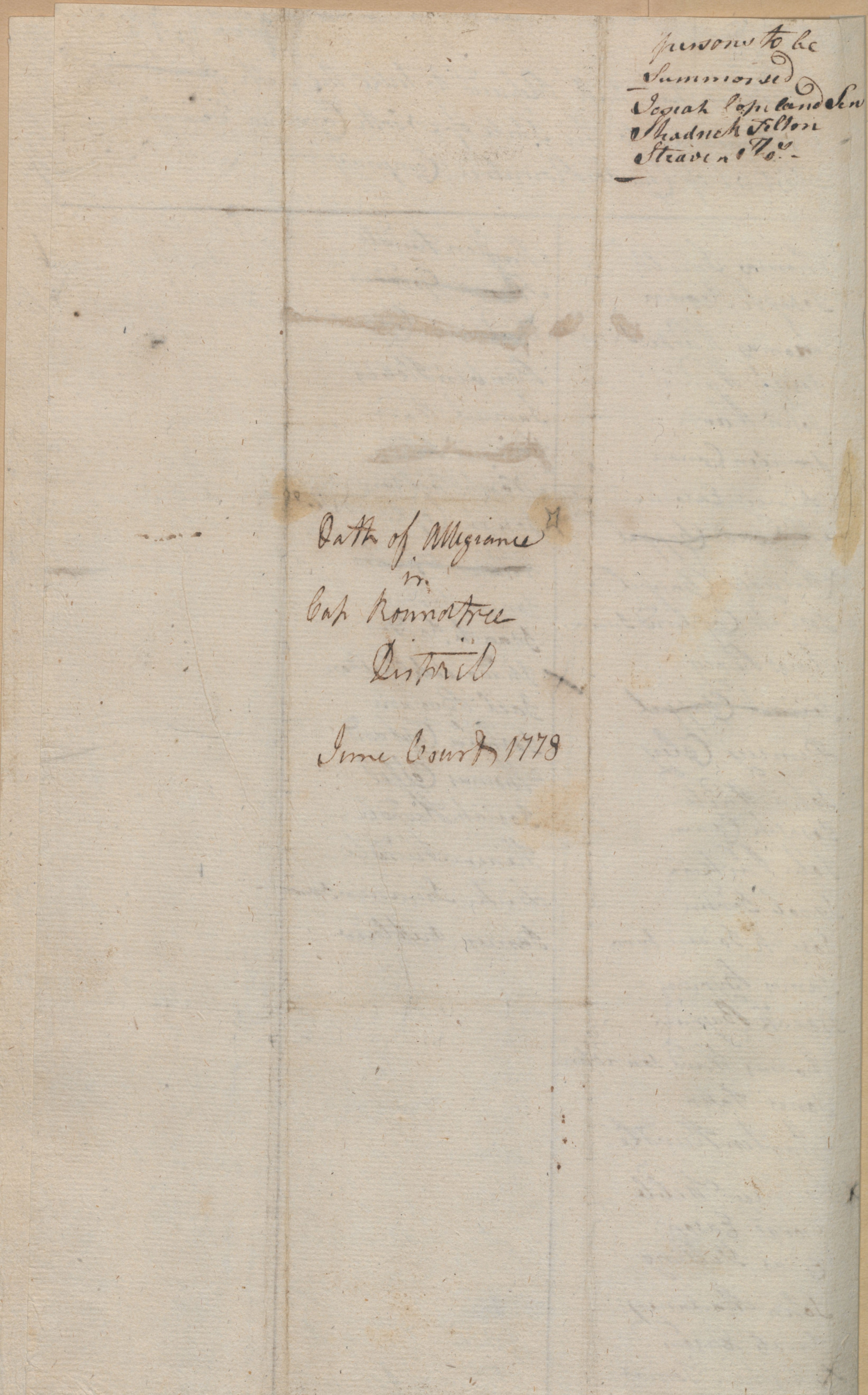 List of People Swearing the Oath of Allegiance to the State of North Carolina in Chowan County, circa June 1778, page 3
