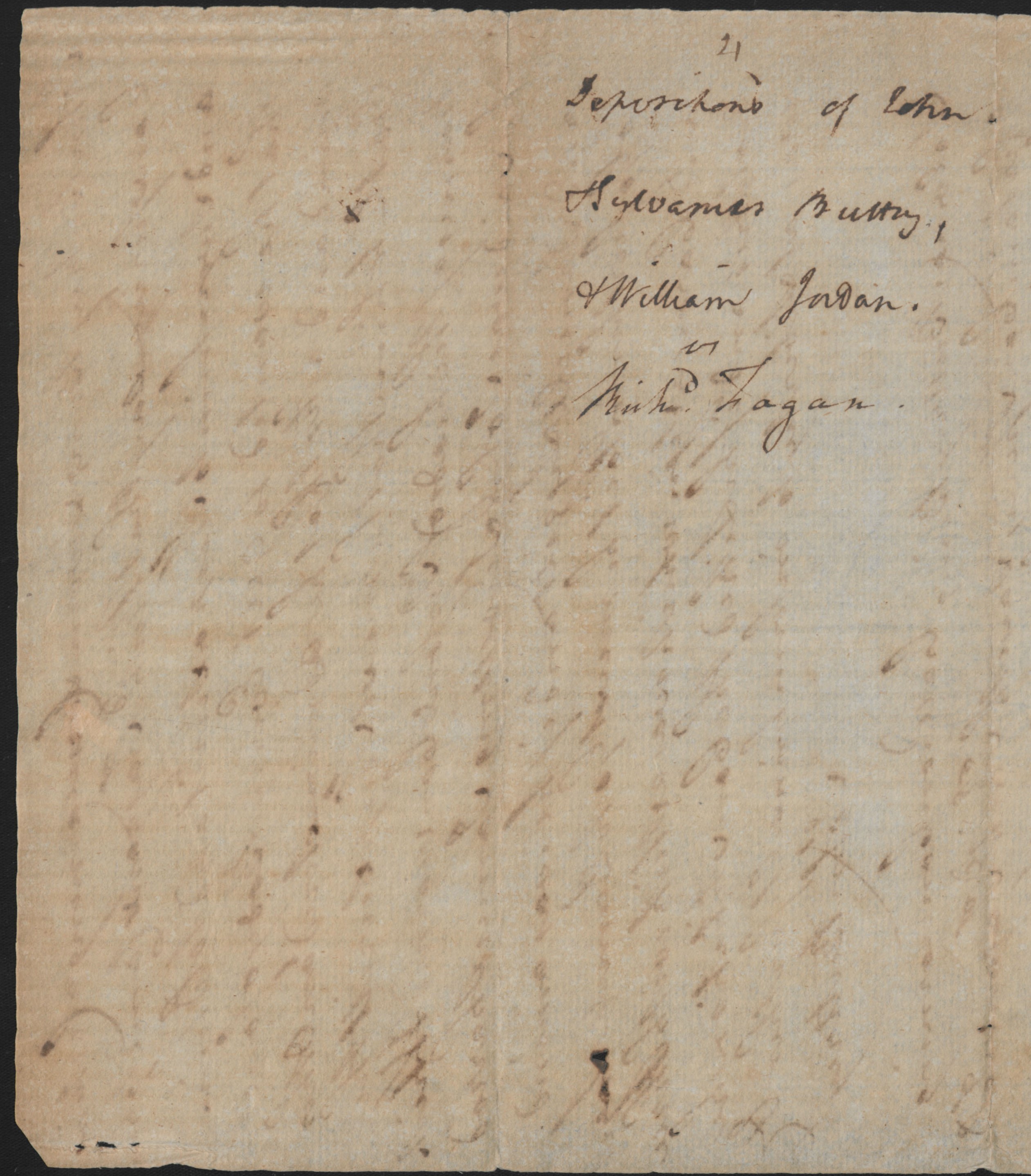 Docket for John Buttrey, Salvanas Buttrey, and William Jordan, circa September 1777