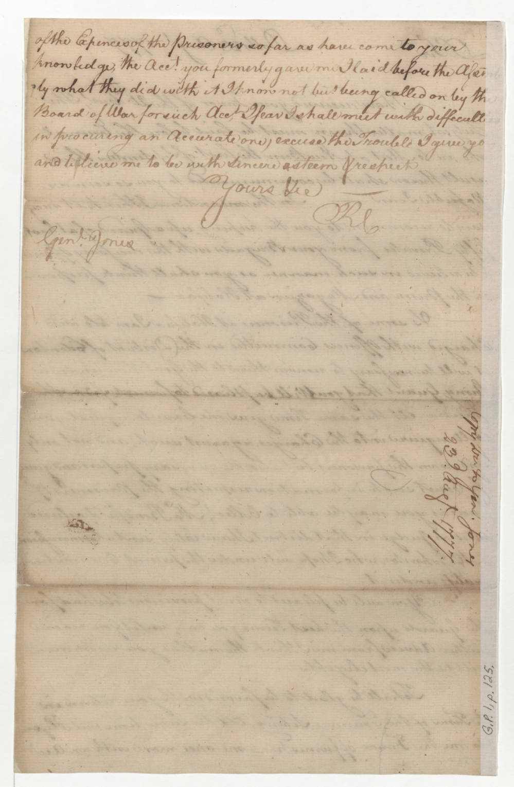 Letter from Richard Caswell to Allen Jones, 23 August 1777, page 2