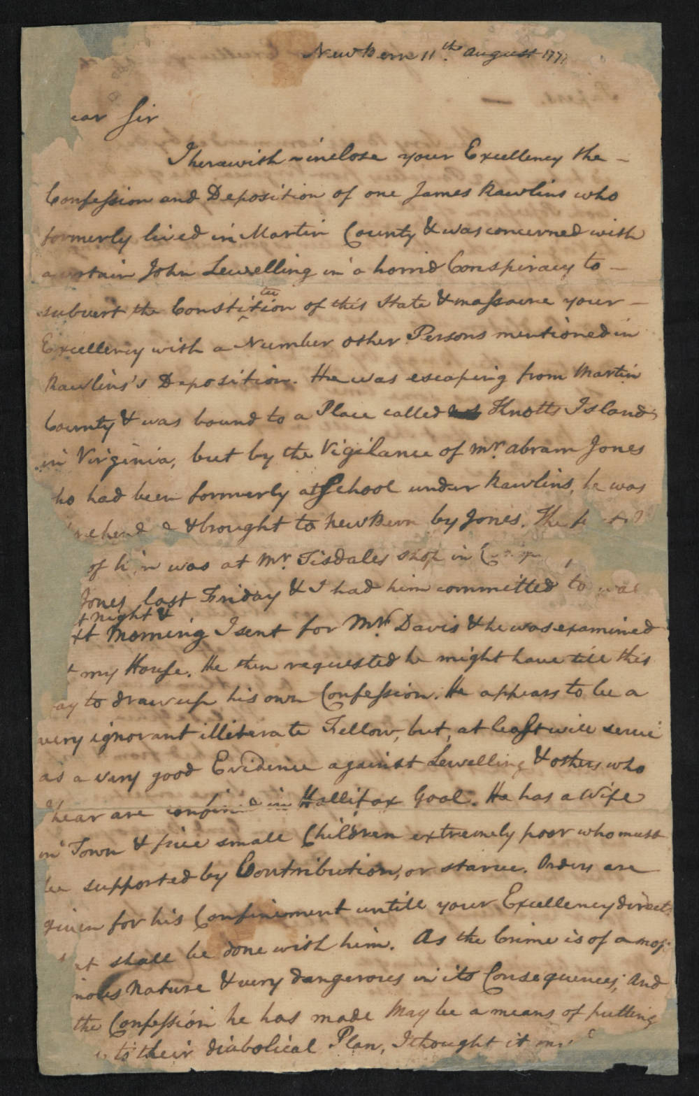 Letter from John Cooke to Richard Caswell, 11 August 1777, page 1