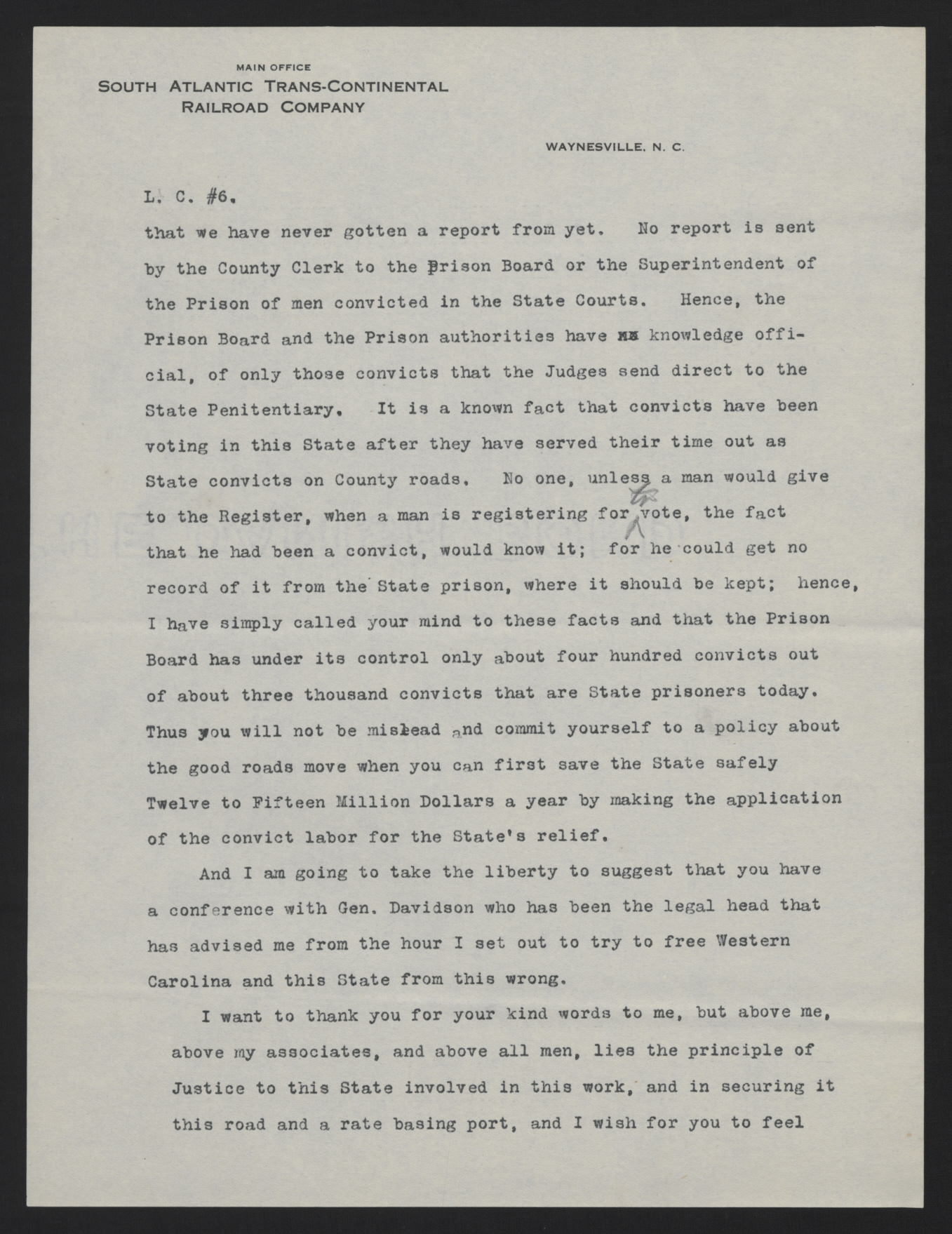 Letter from Jones to Craig, December 7, 1912, page 6