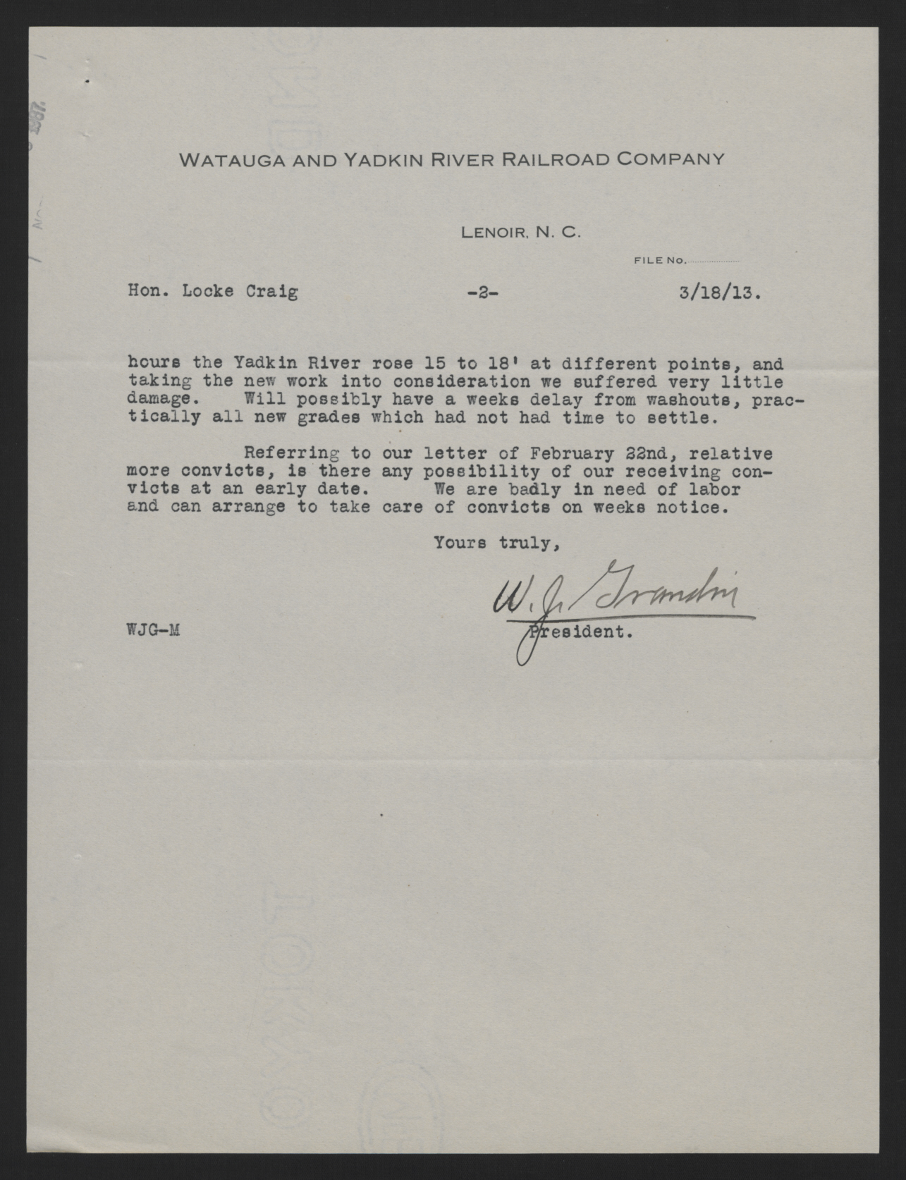 Letter from Grandin to Craig, March 19, 1913, page 2
