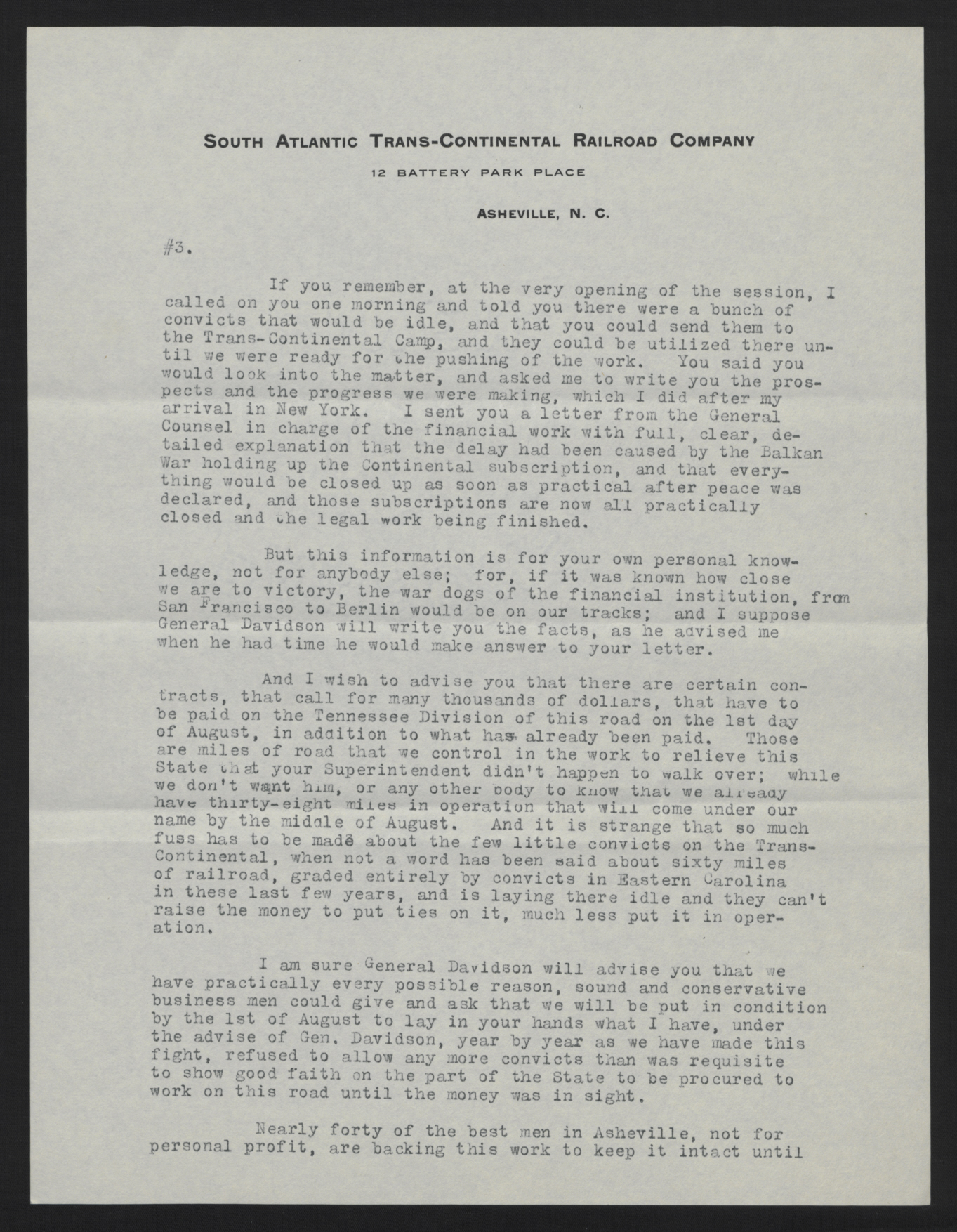 Letter from Jones to Craig, May 22, 1913, page 3