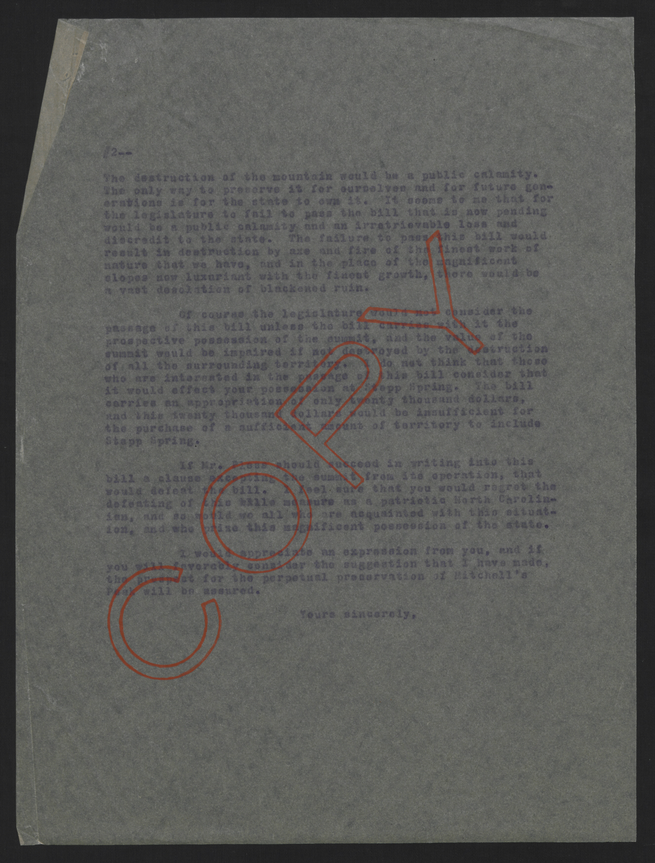 Letter from Craig to Connally, February 3, 1915, page 2