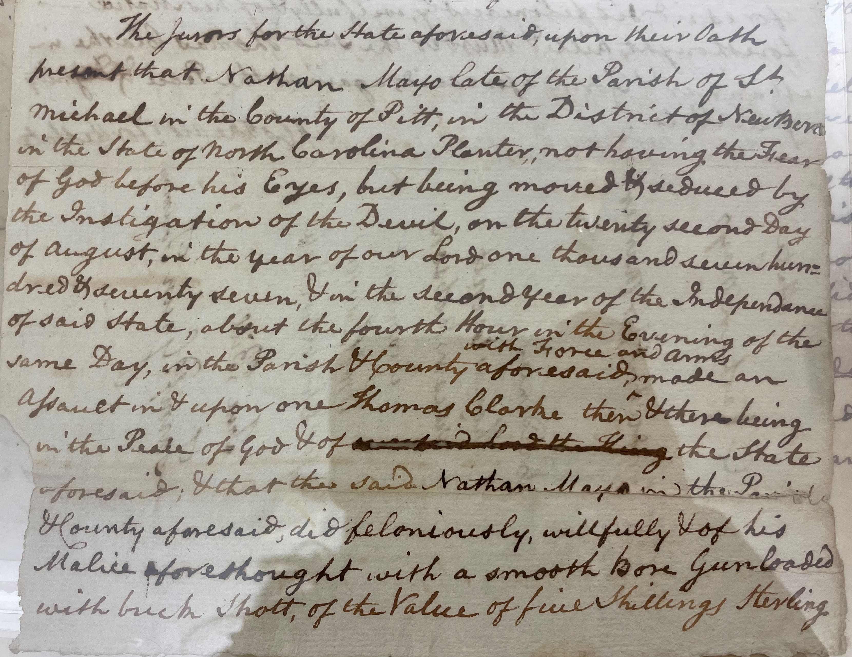 Indictment for Murder by John Cooke for Nathan Mayo, 2 September 1777, page 2