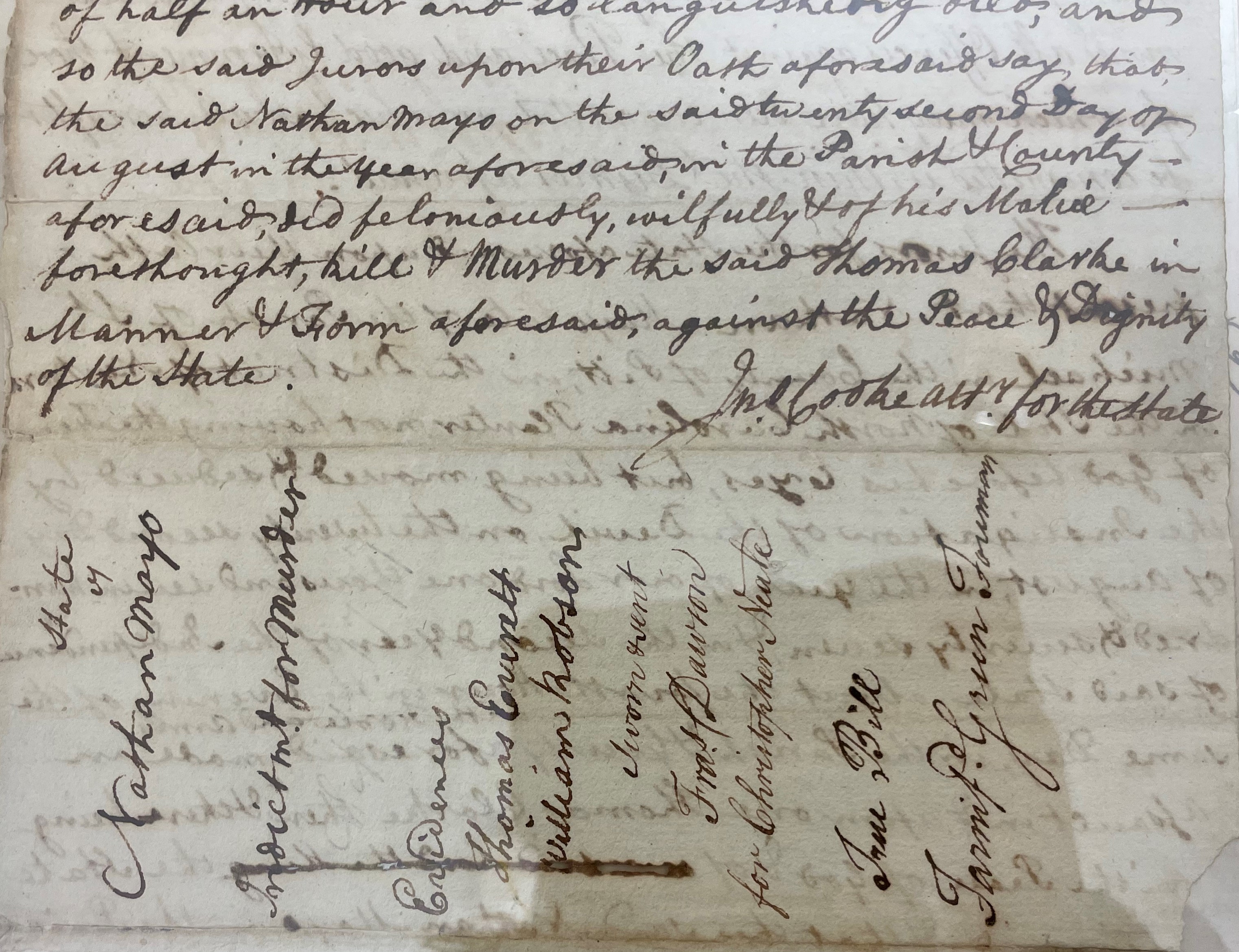 Indictment for Murder by John Cooke for Nathan Mayo, 2 September 1777, page 4