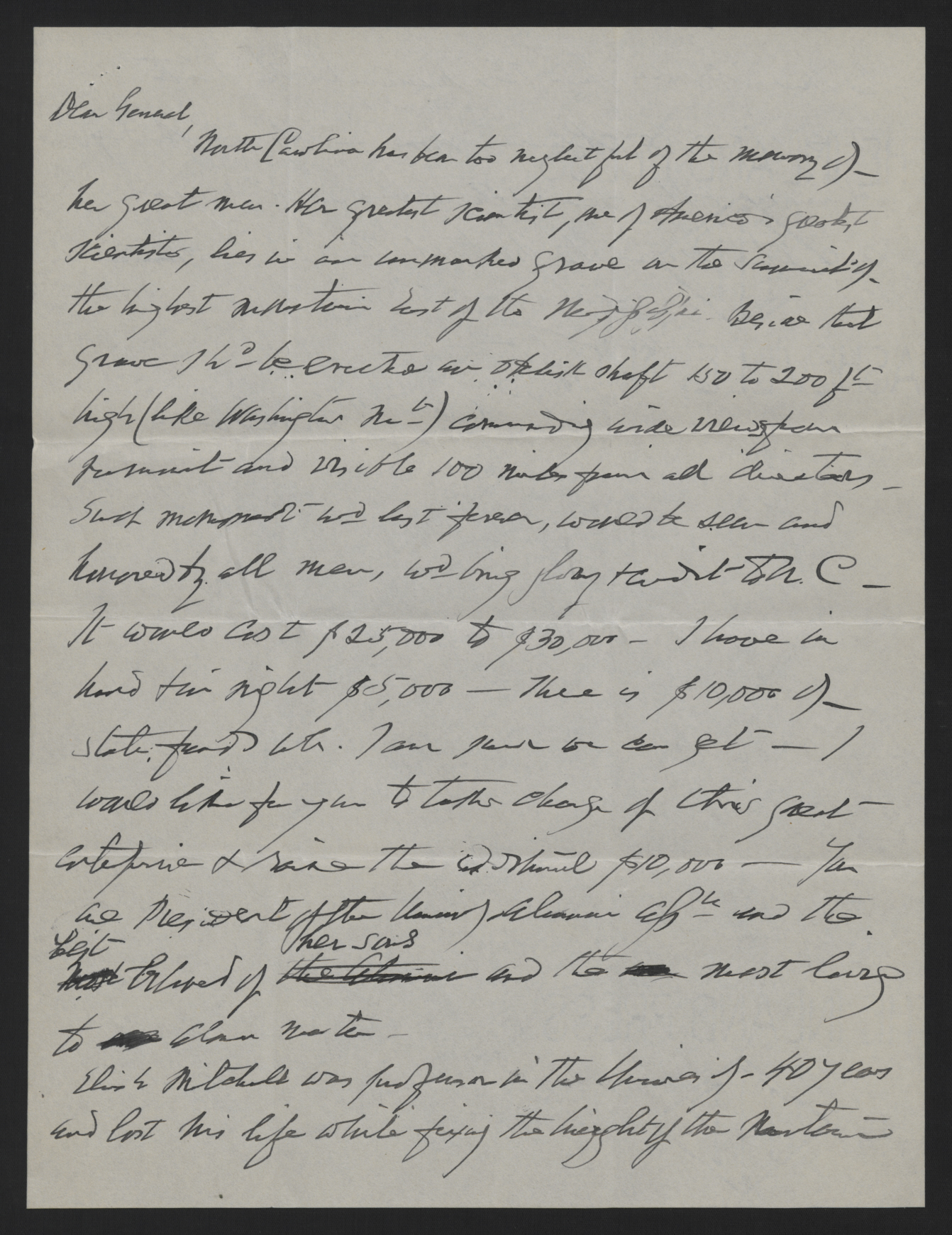 Draft of Letter from Locke Craig to Julian S. Carr written by George T. Winston, circa March 1916, page 1