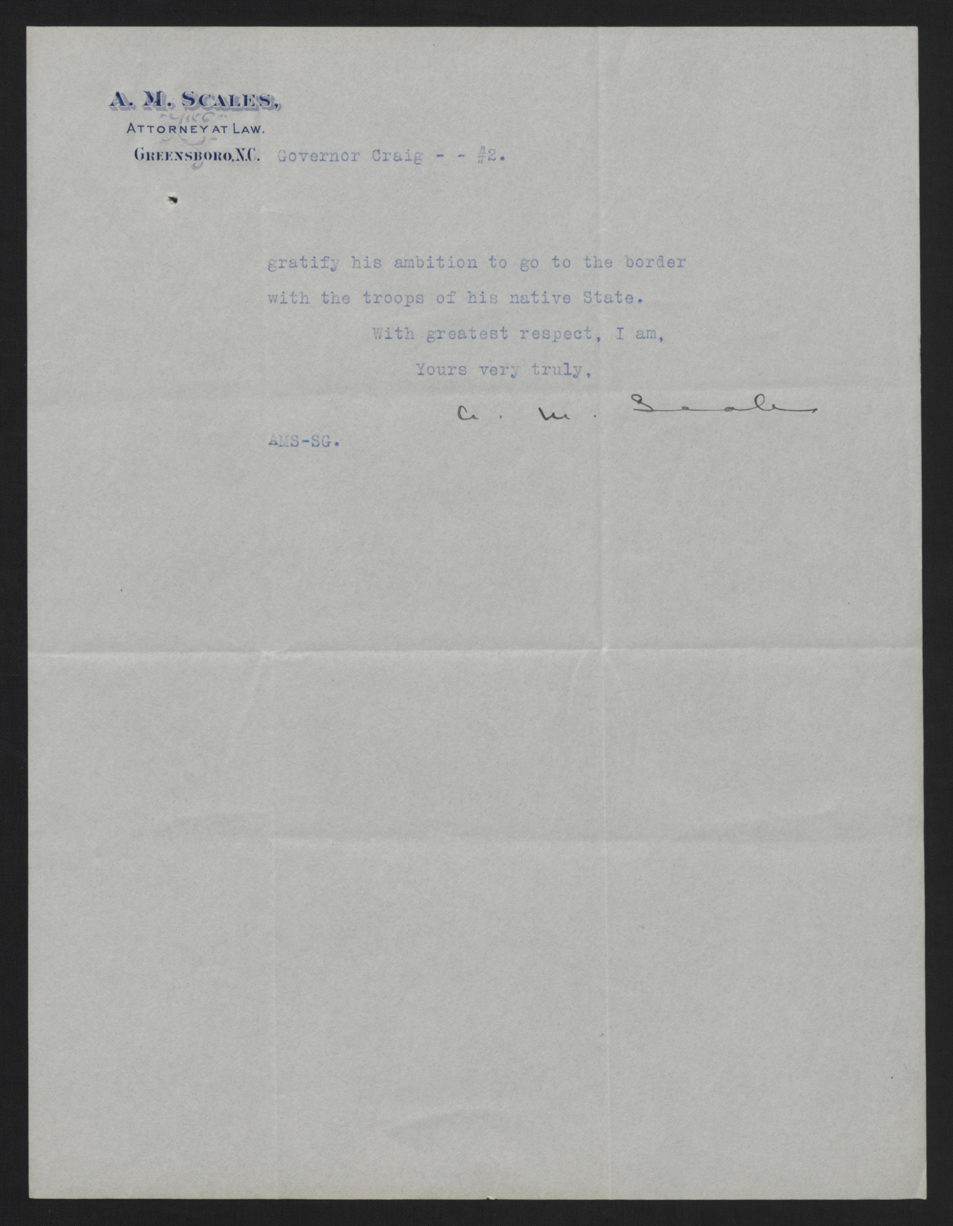 Letter from Scales to Craig, July 8, 1916, page 2