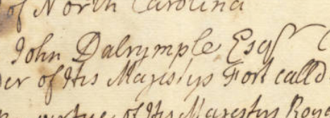John Dalrymple's handwritten name