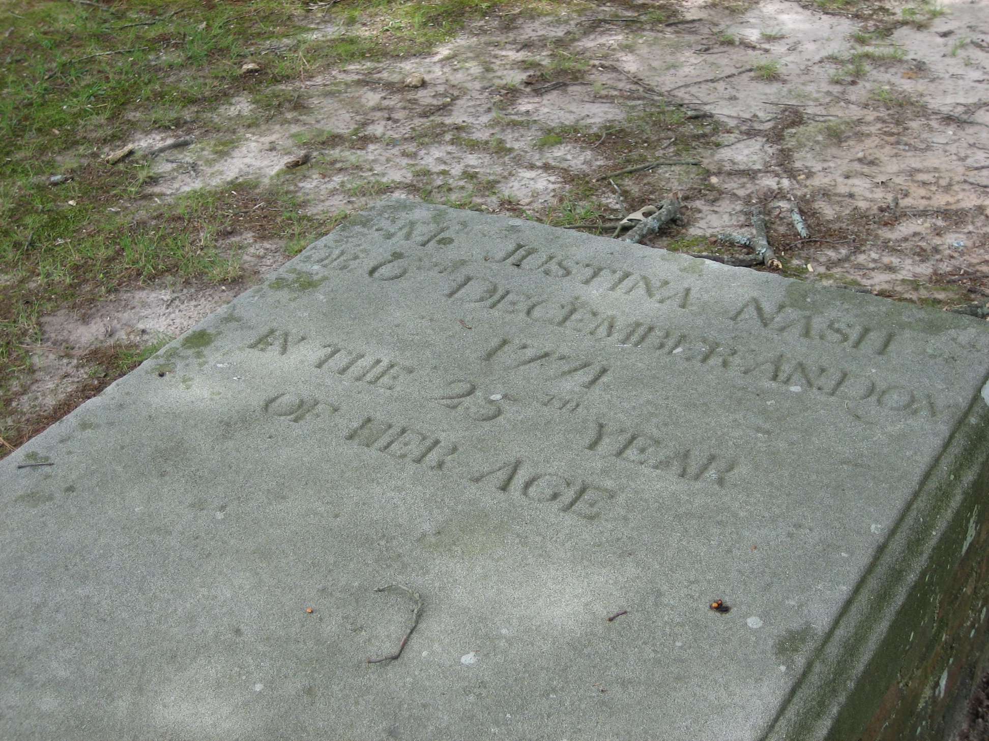 Photo of Justina Dobbs' gravestone