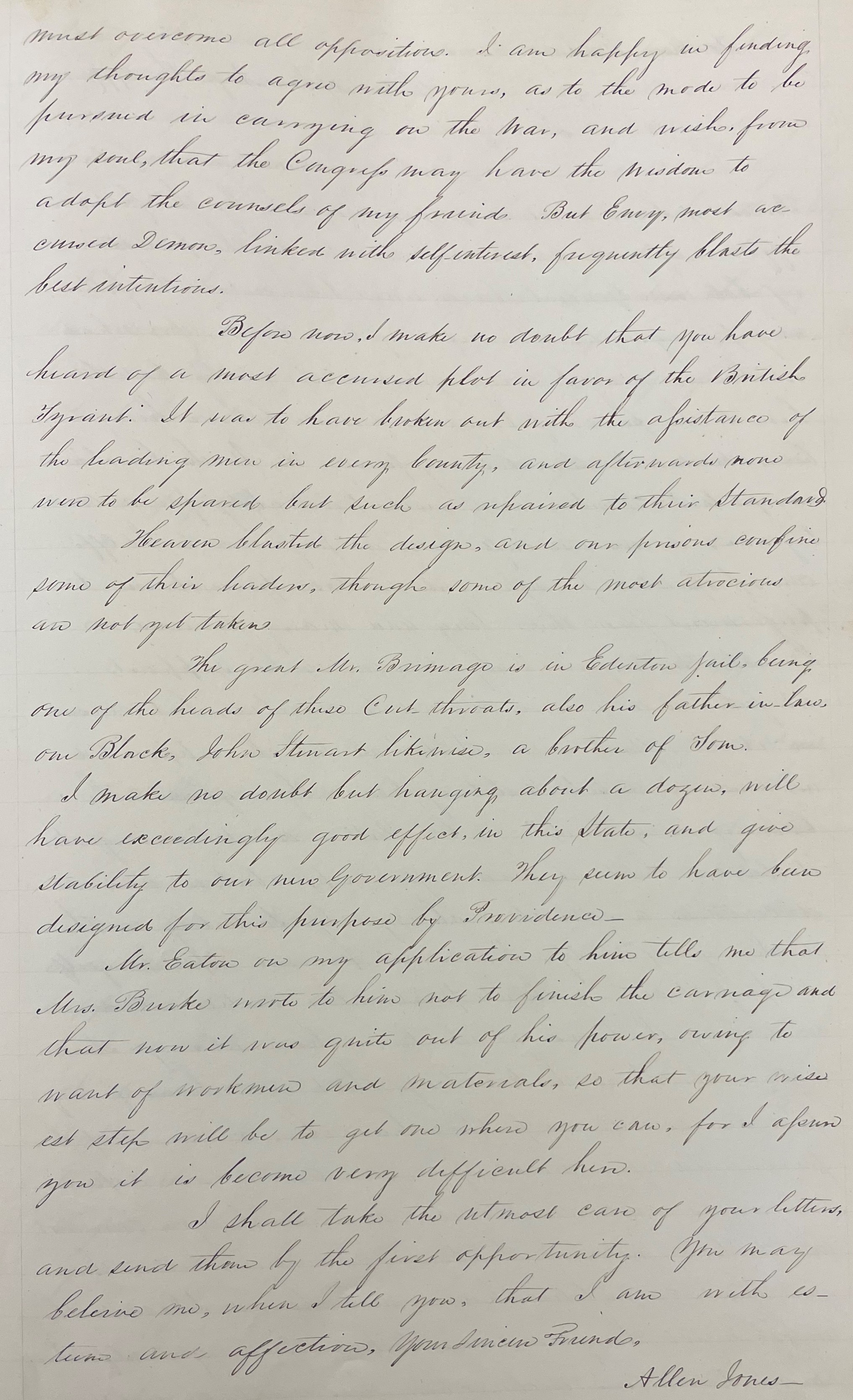 Letter from Allen Jones to Thomas Burke, 6 August 1777 page 2