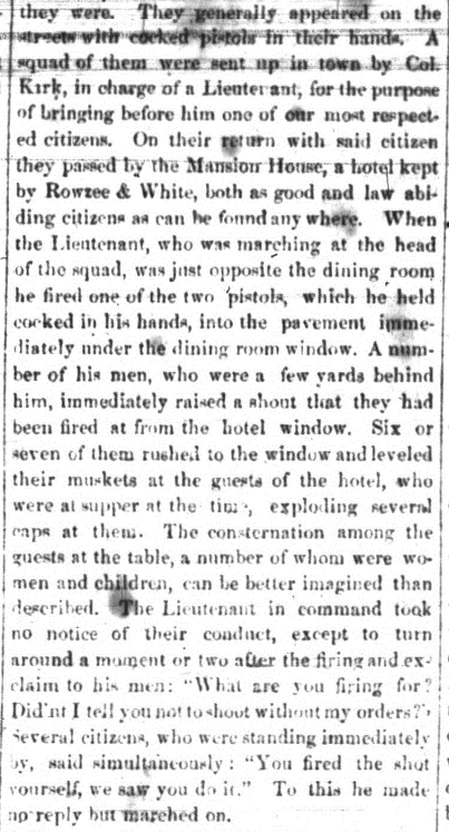 Newspaper article about George W. Kirk and his Soldiers, 15 July 1870. Picture 1