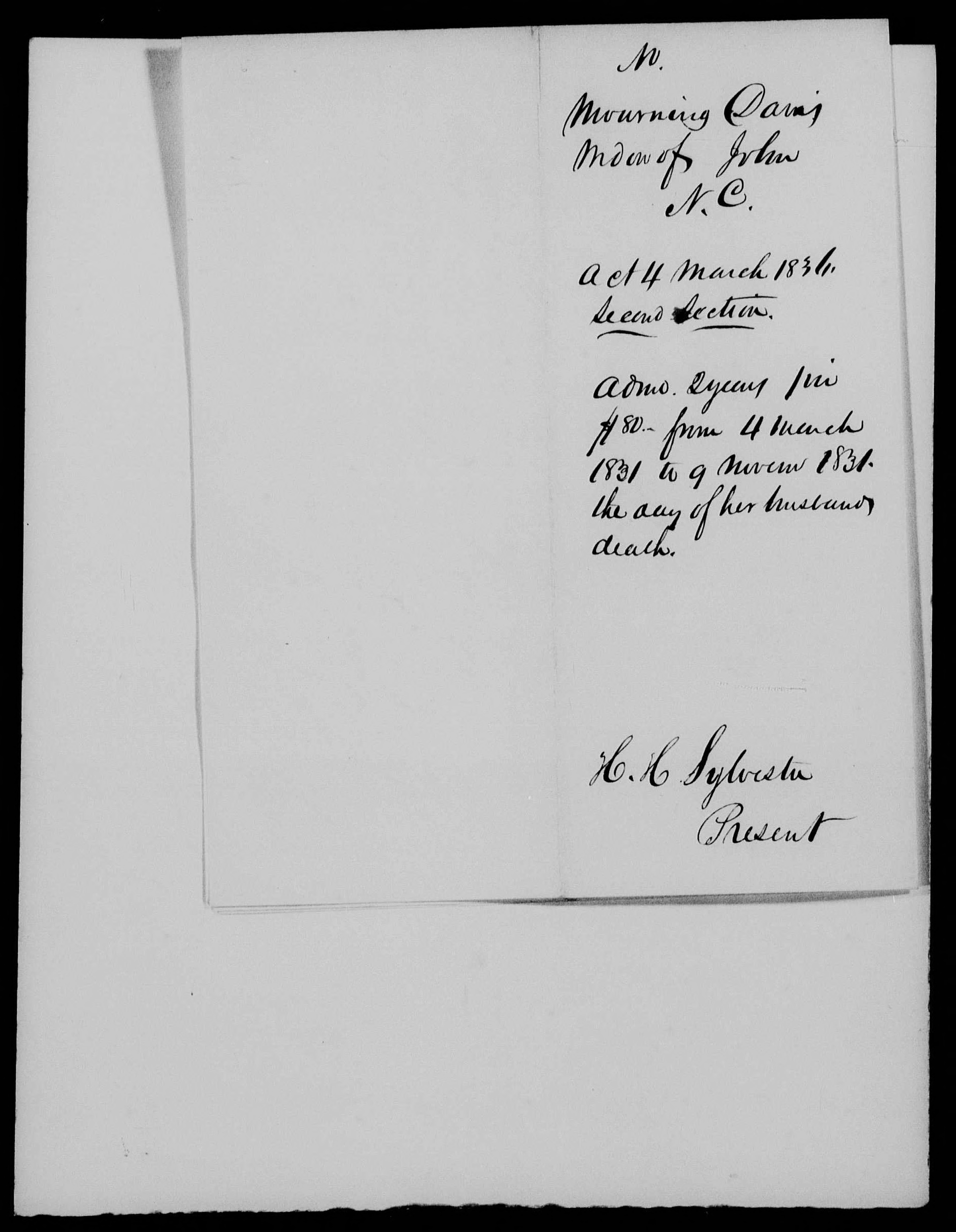 Proof of Service for John Davis, 16 November 1844, page 2